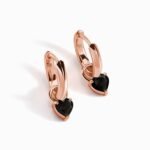 Black Obsidian Earrings - Love Hoops - Image 3