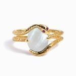 Mother of Pearl Ruby Ring - Serpent - Image 4