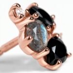 Black Obsidian Labradorite Earrings - Orion - Image 12
