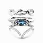 Blue Topaz Evil Eye & Infinite & Waves Rings