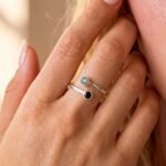 Adjustable Black Obsidian Labradorite Ring - Evolve - Image 2