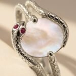 Mother of Pearl Ruby Ring - Serpent - Image 10