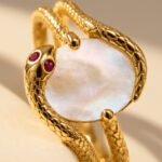 Mother of Pearl Ruby Ring - Serpent - Image 11