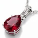 Fine Garnet Lab Diamond Necklace Sway - January Birthstone - Image 9