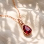 Fine Garnet Lab Diamond Necklace Sway - January Birthstone - Image 13