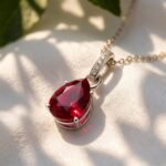 Fine Garnet Lab Diamond Necklace Sway - January Birthstone - Image 12