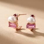Queen Rhodolite Garnet Pearl Hoops - Treasure - Image 14