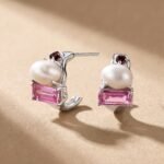 Queen Rhodolite Garnet Pearl Hoops - Treasure - Image 12