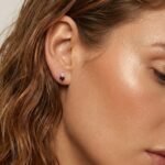 Rose Quartz & Garnet Earrings - Floating Hearts - Image 4