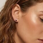 Rose Quartz & Garnet Earrings - Floating Hearts - Image 2