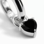 Black Obsidian Earrings - Love Hoops - Image 11