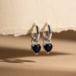 Black Obsidian Earrings - Love Hoops - Image 17