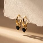 Black Obsidian Earrings - Love Hoops - Image 18