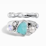 Amazonite Heirloom & Magma Rings