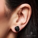 Raw Crystal Studs - Black Obsidian Studs - Image 2