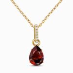 Fine Garnet Lab Diamond Necklace Sway - January Birthstone - Image 5
