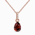 Fine Garnet Lab Diamond Necklace Sway - January Birthstone - Image 3