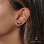 Black Obsidian & Labradorite Hoop Earring Set - High Vibe Trio - Image 2
