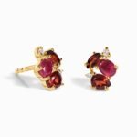 Fine Ruby Garnet Lab Diamond Earrings - Orion - Image 5