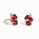 Fine Ruby Garnet Lab Diamond Earrings - Orion - Image 3