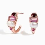 Queen Rhodolite Garnet Pearl Hoops - Treasure - Image 4