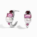 Queen Rhodolite Garnet Pearl Hoops - Treasure
