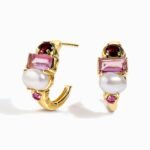 Queen Rhodolite Garnet Pearl Hoops - Treasure - Image 7