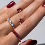 Fine Ruby Garnet Lab Diamond Earrings - Orion - Image 11