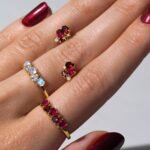 Fine Ruby Garnet Lab Diamond Earrings - Orion - Image 12