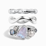 Moonstone Heirloom & Magma & Waves Rings