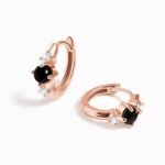 Black Obsidian Earrings - Loveliness Hoops - Image 4