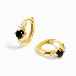 Black Obsidian Earrings - Loveliness Hoops - Image 7
