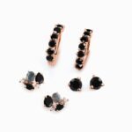 Black Obsidian & Labradorite Hoop Earring Set - High Vibe Trio - Image 3