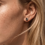 Black Obsidian Labradorite Earrings - Orion - Image 2