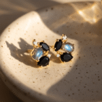 Black Obsidian Labradorite Earrings - Orion - Image 18