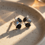 Black Obsidian Labradorite Earrings - Orion - Image 19