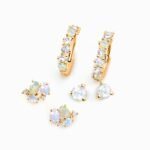 Moonstone & Opal Hoop Earring Set - High Vibe Trio - Image 5