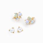 Moonstone & Opal Hoop Earring Set - Positive Aura - Image 5